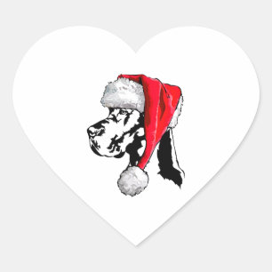 Santa Great Dane Dog Weihnachten Wilsigns Herz-Aufkleber