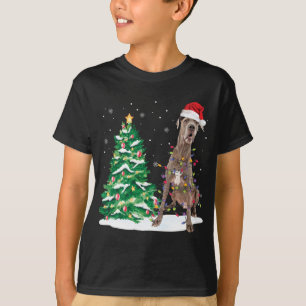 Santa Great Dane Dog Weihnachtsbaum Licht Funny Xm T-Shirt