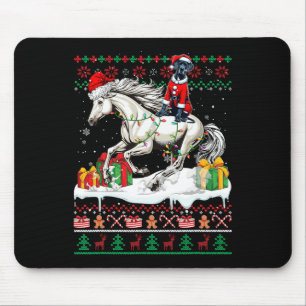 Santa Great Dane Reitpferd Weihnachtskalender Lo Mousepad