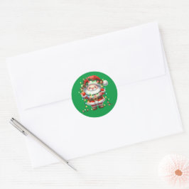Santa Greetings Runder Aufkleber