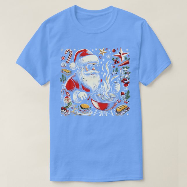 Santa Grillen mit Sonnenbrille umgeben von Ch T-Shirt (Design vorne)