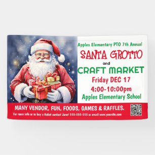 Santa Grotto & Craft Markt PTO PTA Kirche Banner