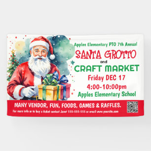 Santa Grotto & Craft Markt PTO PTA Kirche Banner