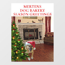 Santa GSD Dog Christmas Tree Zuhause Store Vinyl L Fensteraufkleber