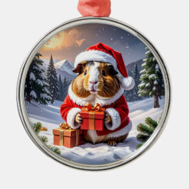 Santa Guinea Pig Weihnachten Ornament Aus Metall
