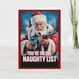 Santa Gun Naughty List Second Amendment Christmas Karte