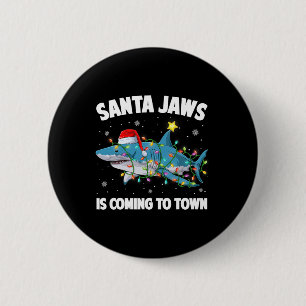 Santa Hai-Christmaslichter Frohe Sharkmas-Weihnach Button