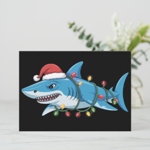 Santa Hai Shark Weihnachtsbeleuchtung Sharkmas Bau Einladung