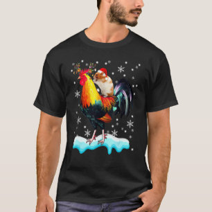 Santa Hamster Reitet Huhn Rentier Weihnachten Huhn T-Shirt
