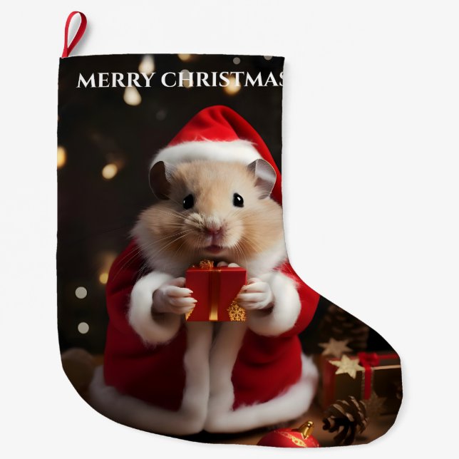 Santa Hamster Weihnachts-Strumpf Großer Weihnachtsstrumpf (Vorderseite)