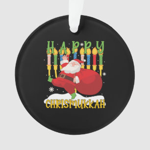 Santa Happy Chrismukkah Funny Hanukkah Weihnachten Ornament