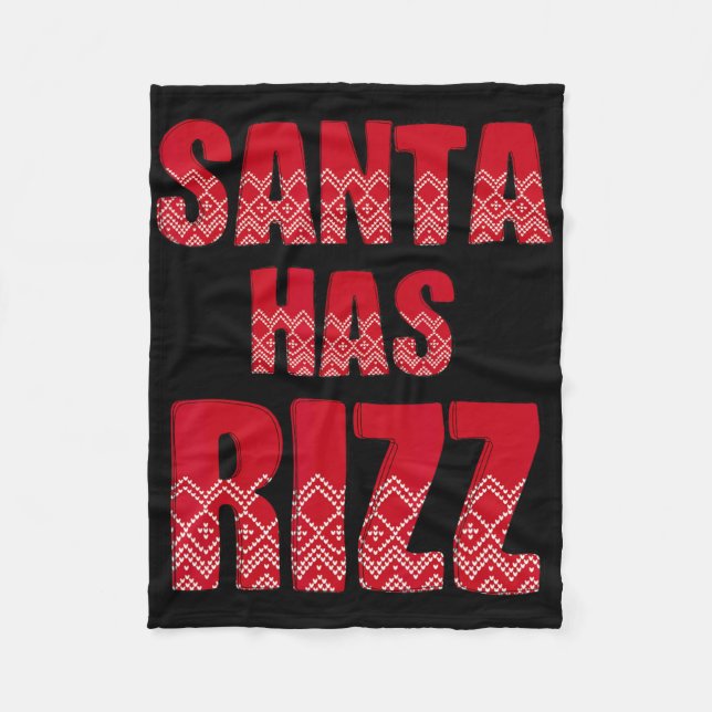 Santa has Rizz - Funny Gen Alpha Slang Christmas T Fleecedecke (Vorderseite)