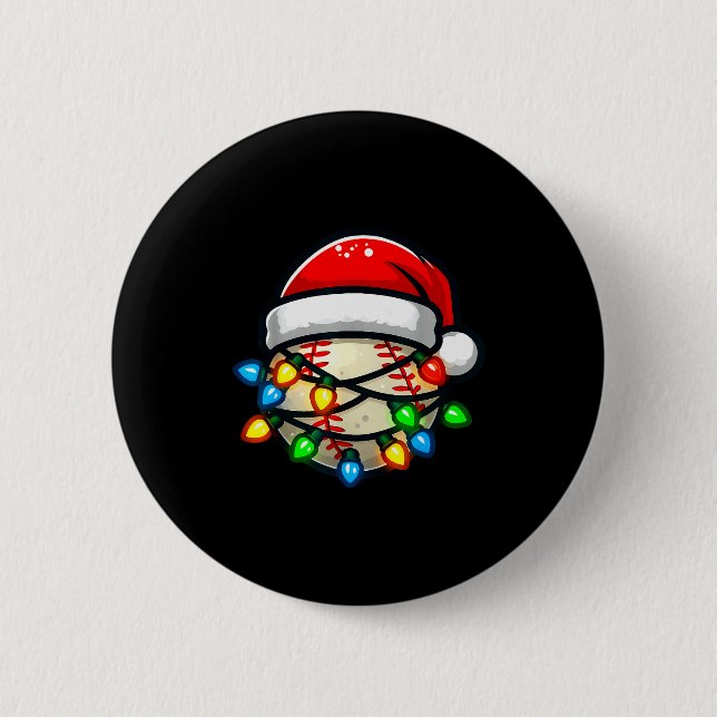 Santa Hat Baseball Toddler Kids Christmas Lights X Button (Vorderseite)