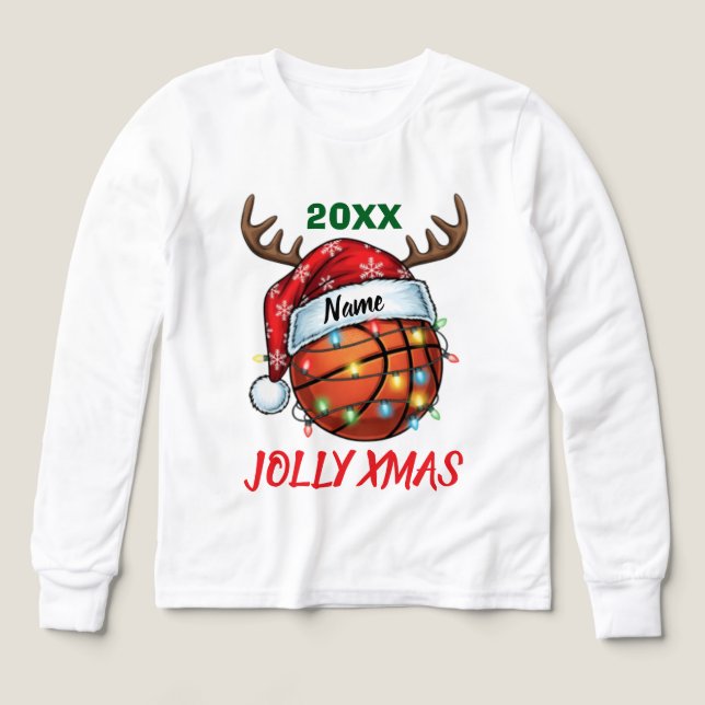  Santa Hat Basketball Reindeer Christmas Fun Sport (Design Vorderseite)