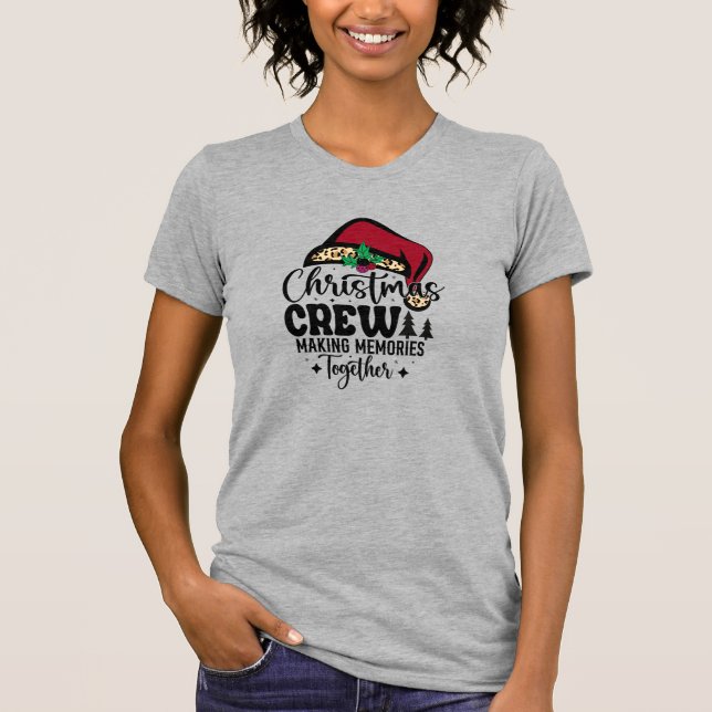 Santa Hat Christmas Crew Matching Family T-Shirt (Vorderseite)