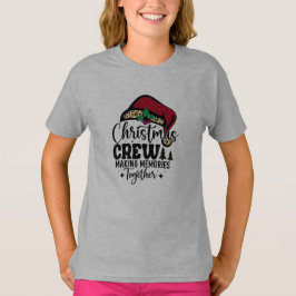 Santa Hat Christmas Crew Matching Family T-Shirt