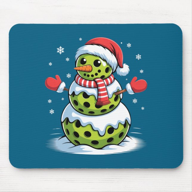 Santa Hat Ckleball Snowman Christmas Men Women Kid Mousepad (Vorne)