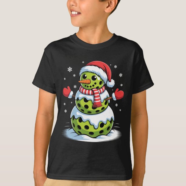 Santa Hat Ckleball Snowman Christmas Men Women Kid T-Shirt (Vorderseite)