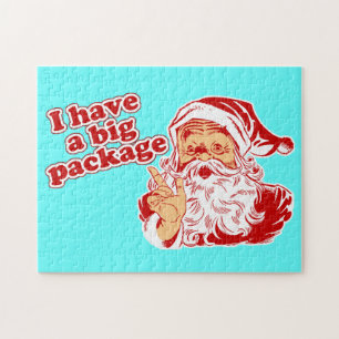 Santa hat ein großes Paket Puzzle