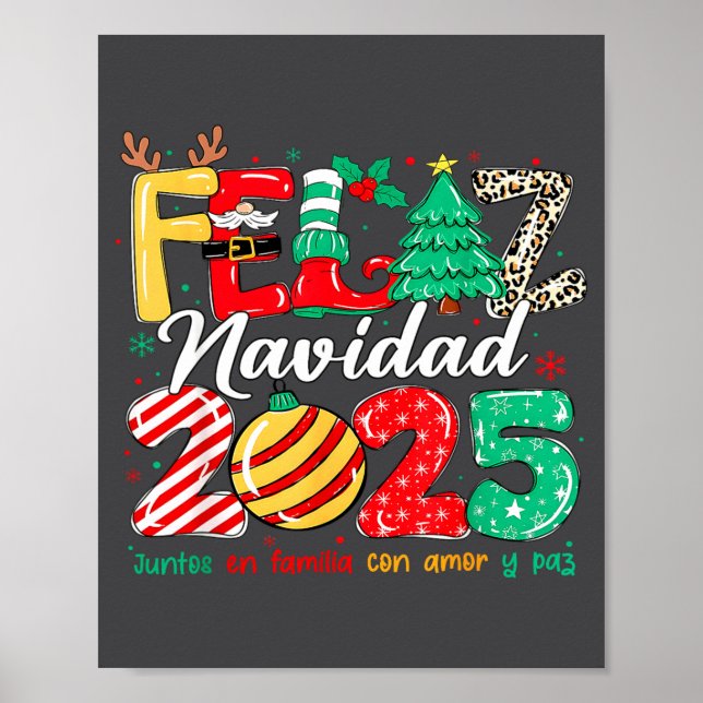 Santa Hat Family Christmas Matching Funny Feliz Na Poster (Vorne)