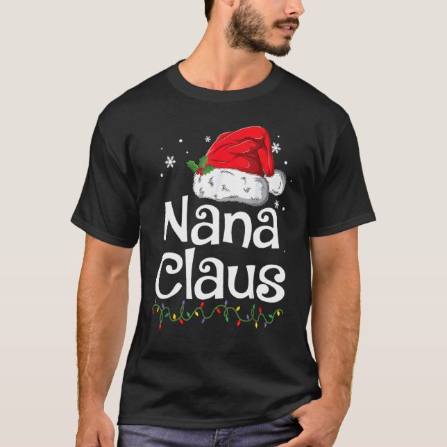 Santa Hat  Matching Family Christmas Pajamas Nana  T-Shirt (Vorderseite)