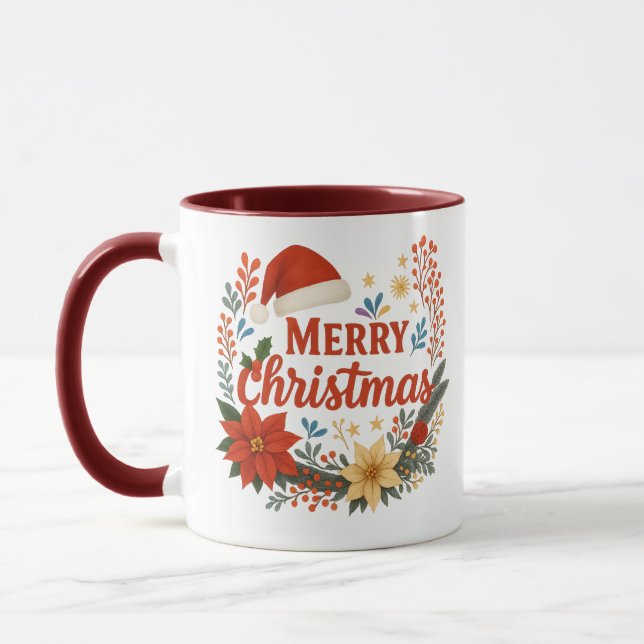 Santa Hat Merry Christmas Coffee Mug Tasse (Links)