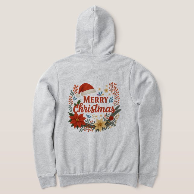 Santa Hat Merry Christmas Zip Hoodie (AblageHinten)