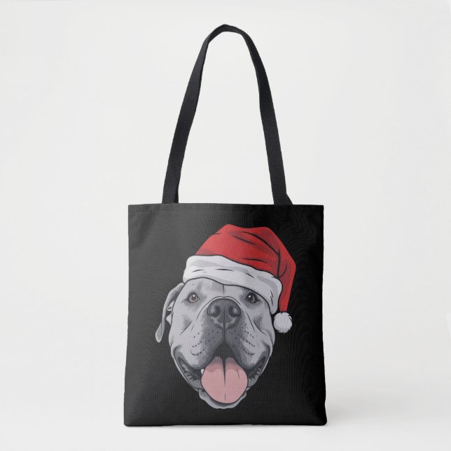 Santa Hat Pitbull Pit Christmas Xmas Pet Dog Lover (Vorderseite)