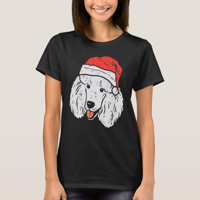 Santa Hat Poodle Christmas Xmas Dog  Owner Men Wom T-Shirt (Vorderseite)