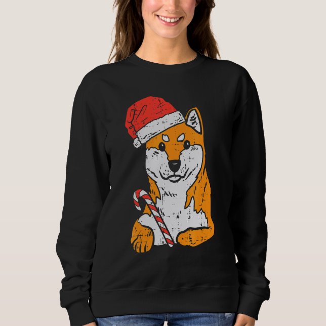 Santa Hat Shiba Inu Akita Dog Christmas Xmas Doge  Sweatshirt (Vorderseite)