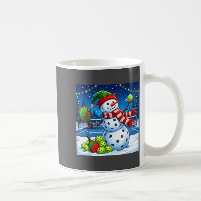 Santa Hat Snowman Xmas Funny Ckleball Christmas  Kaffeetasse (Rechts)