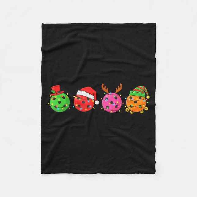 Santa Hat Snowman Xmas Funny Ckleball Lover Christ Fleecedecke (Vorderseite)