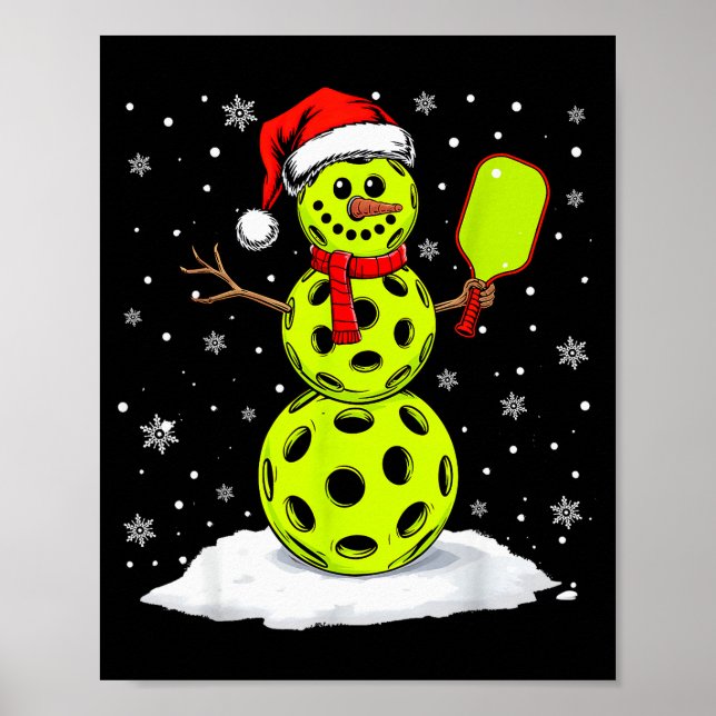 Santa Hat Snowman Xmas Funny Ckleball Lover Christ Poster (Vorne)