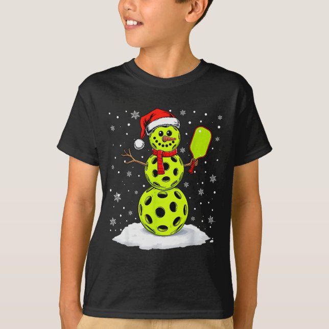 Santa Hat Snowman Xmas Funny Ckleball Lover Christ T-Shirt (Vorderseite)