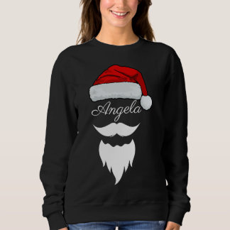 Santa Hat Split Monogram Shirt, Personalized Name Sweatshirt