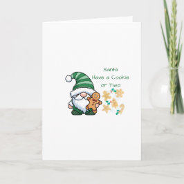 Santa Have a Cookie or Two on a Holiday Card Karte