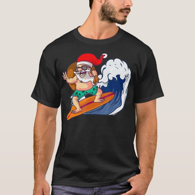 Santa Hawaiian SurfSummer Surf T-Shirt (Vorderseite)