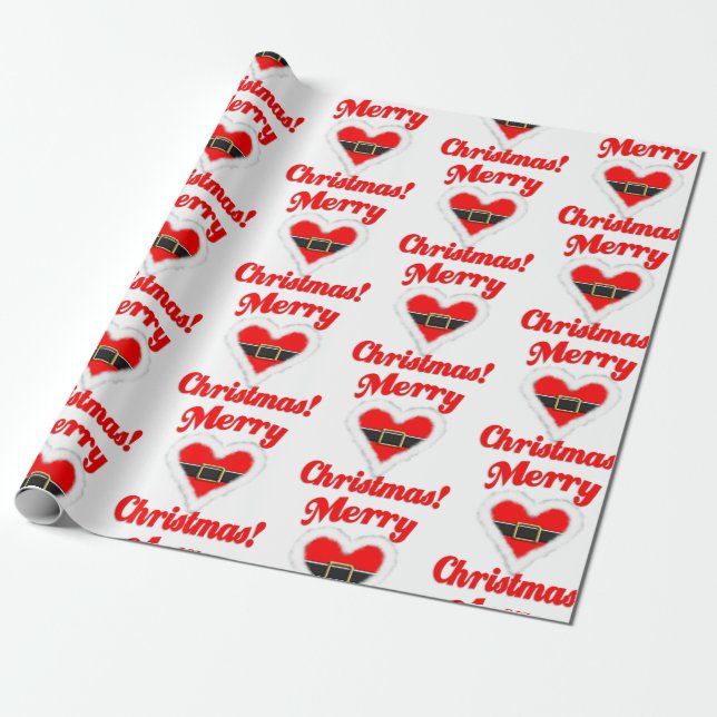 Santa Heart Geschenkpapier (Ungerollt)