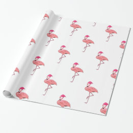 Santa Helper Flamingos Pattern Geschenkpapier