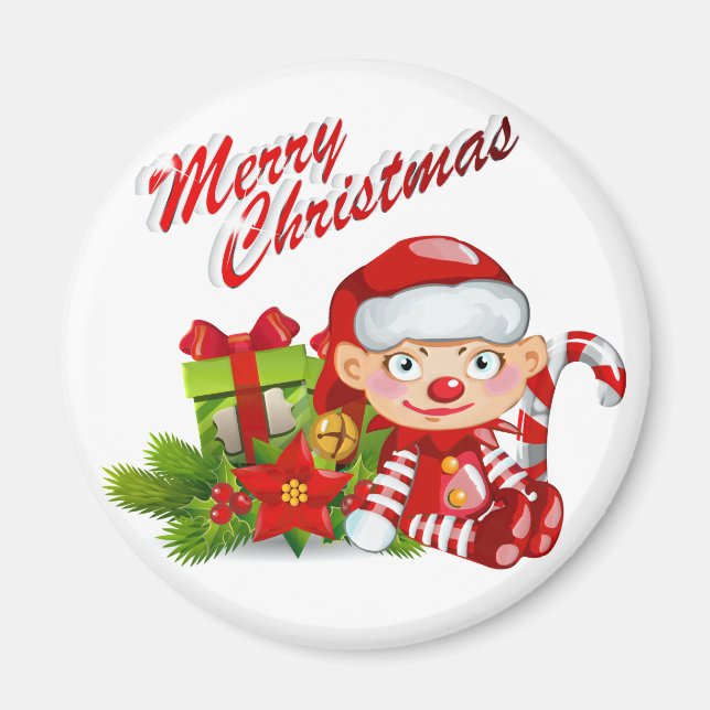 Santa Helper Standard, 2¼ Zoll Rundmagazin Magnet (Vorne)