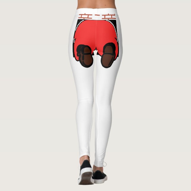 Santa Hintern Leggings White (Rückseite)