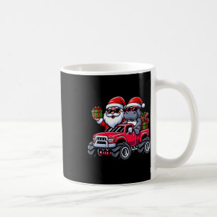 Santa Hippopotamus Reiten Monster Truck Weihnachte Kaffeetasse