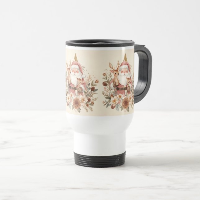 Santa & Hirsch Brief Tasse | Winter Alphabet Illus (VorderseiteRechts)