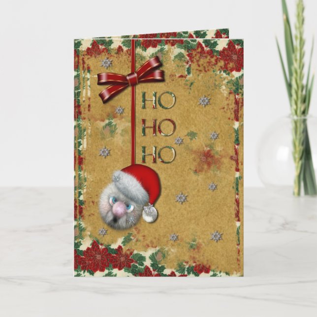 Santa Ho Ho Ho Feiertagskarte (Vorderseite)