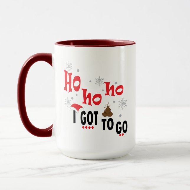 Santa, Ho Ho Ho I Gotta Go, Funny Xmas Gekackt Tasse (Links)