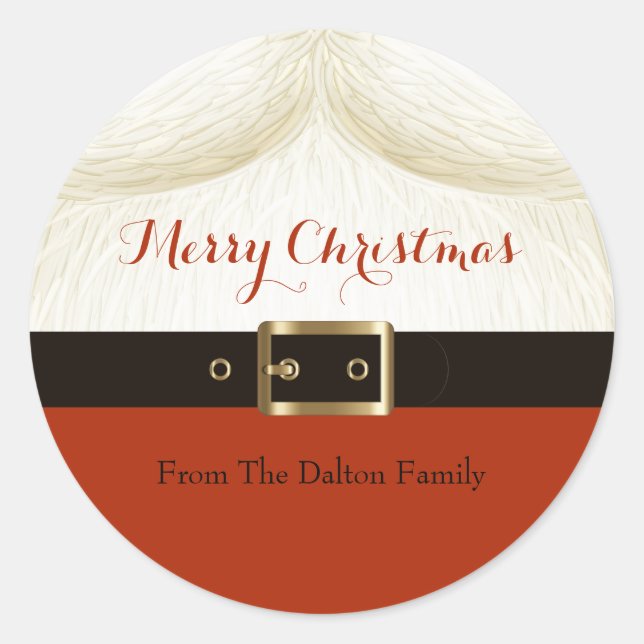 Santa, Ho Ho Ho Runder Aufkleber (Vorderseite)