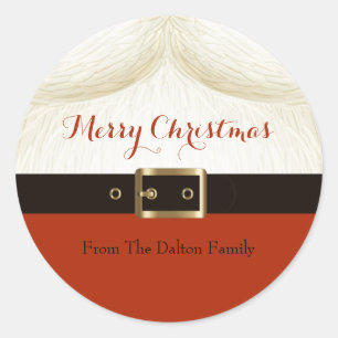 Santa, Ho Ho Ho Runder Aufkleber