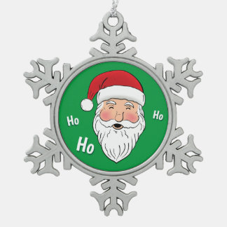Santa (Ho, Ho, Ho) Schneeflocken Zinn-Ornament