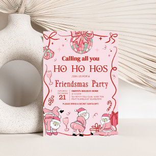 Santa Ho Ho Hos Funny Friendsmas Weihnachtsfeierta Einladung