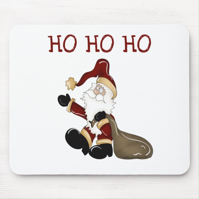 Santa HO HO Tshirts und Geschenke Mousepad (Vorne)
